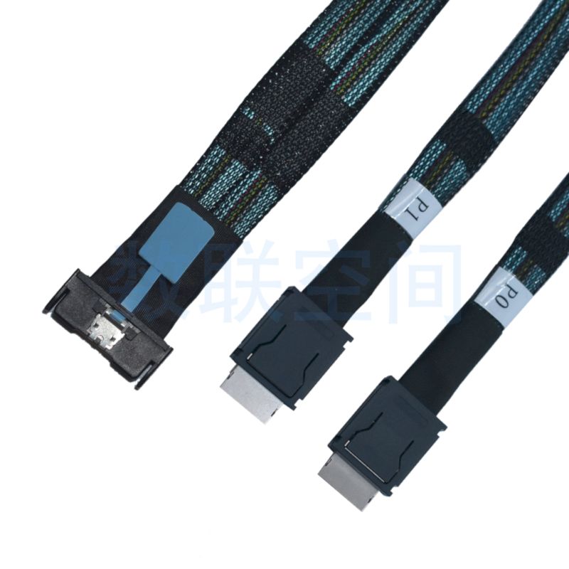PCIe5.0 MCIO x8 转 2*SFF-8611 转接线