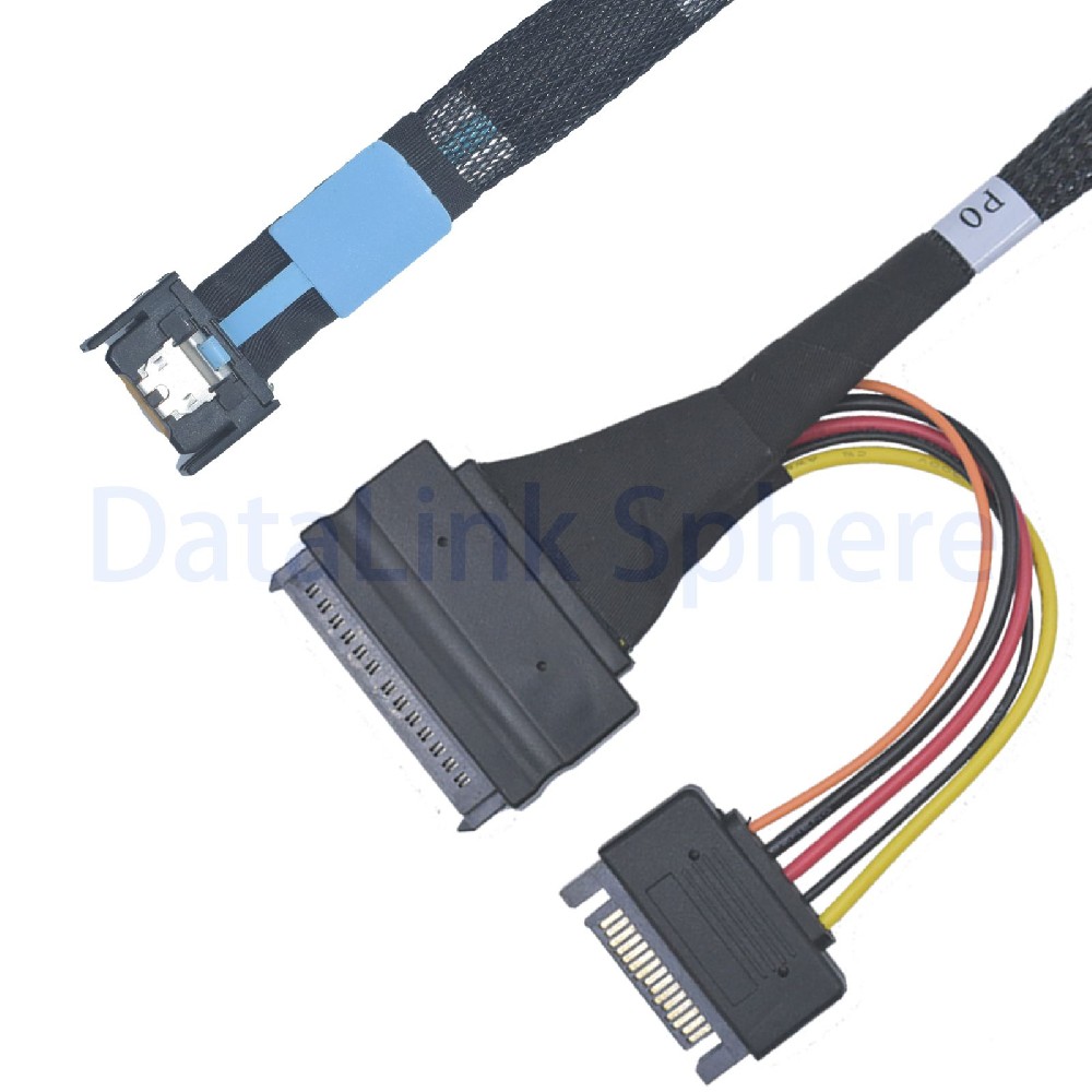 PCIe 5.0 MCIO x4 to U.2 SFF-8639 Cable