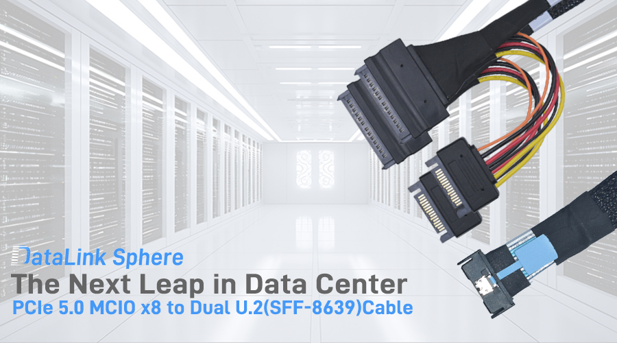 DataLink Sphere Gen5 PCIe 5.0 MCIO x8 to U.2 SFF-8639 8i NVMe SSD Connector Adapter Cable 1.jpg