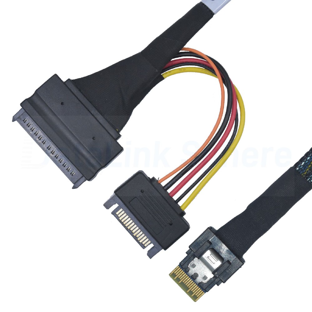 PCIe 4.0 Slim SAS SFF-8654 4i to U.2 SFF-8639 NVMe SSD Cable Adapter