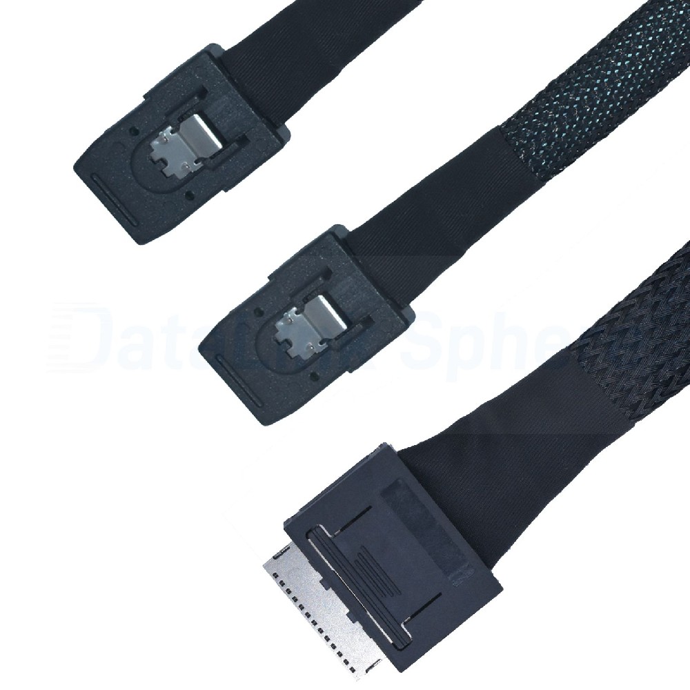 PCIe 4.0 Oculink SFF-8611 8X to 2 Mini SAS SFF-8087 Cable