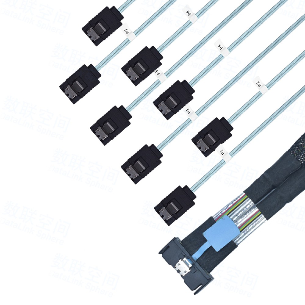MCIO X8转8*SATA3.0数据线